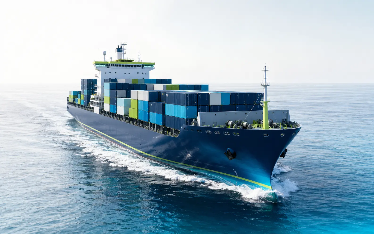 Animated cargo vessel survey illustration